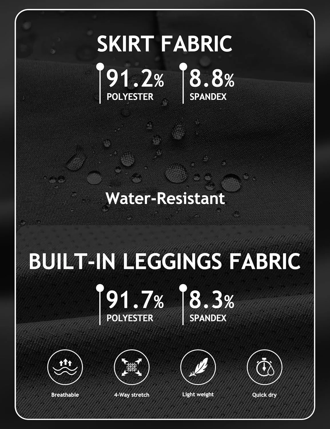 MoFiz Women's 18" Hiking Cargo Skort Athletic Skirt High Waist Golf Dressy Casual Sport Quick Dry Skirt with Zipper Pockets