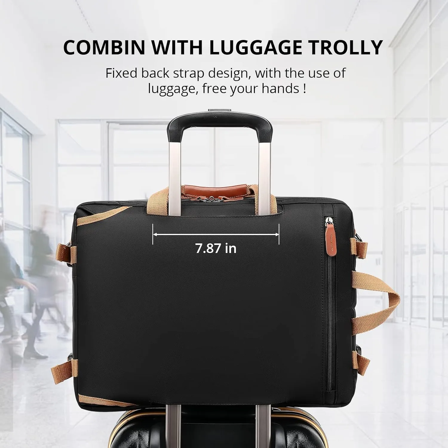 MOLNIA Expandable Laptop Backpack, 3 in 1 Laptop Bag, 17.3 inch Computer Backpack, Multi-functional Travel Bag, 2022 New Version for Business Casual Travel College School, Men/Women,Black
