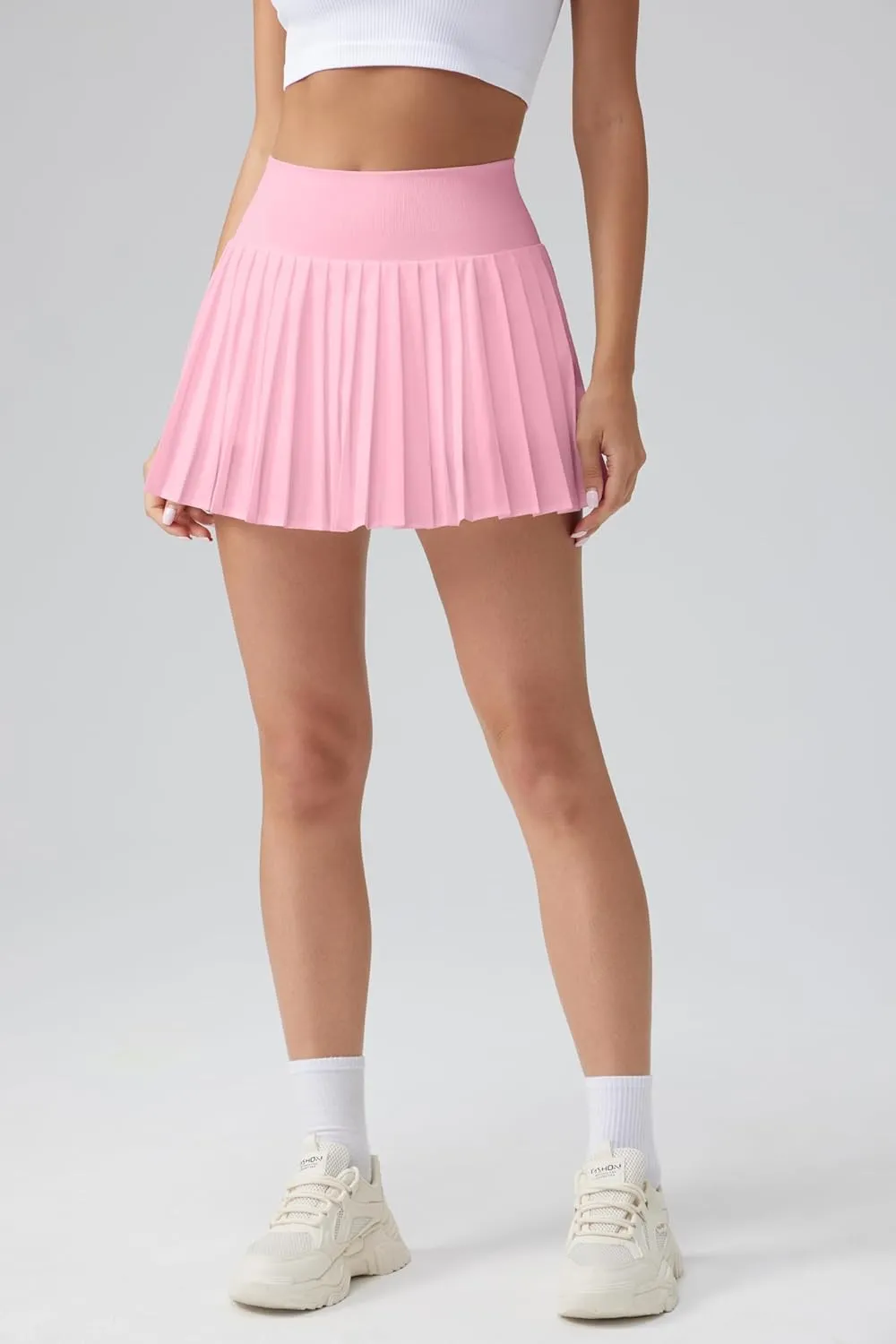 OQQ High Waist A-Line Pleated Mini Skirts Athletic Skorts Short Active Skirt for Golf Running Workout