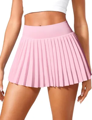 OQQ High Waist A-Line Pleated Mini Skirts Athletic Skorts Short Active Skirt for Golf Running Workout