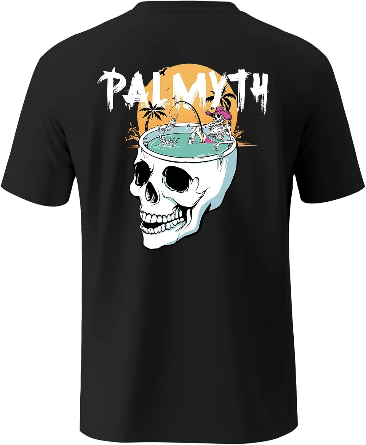 Palmyth Fishing Shirts for Men Short Sleeve T-Shirt UPF 50  Sun Protection UV Tee