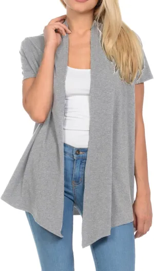 Pastel by Vivienne Women's Short Sleeve Open Front Vest