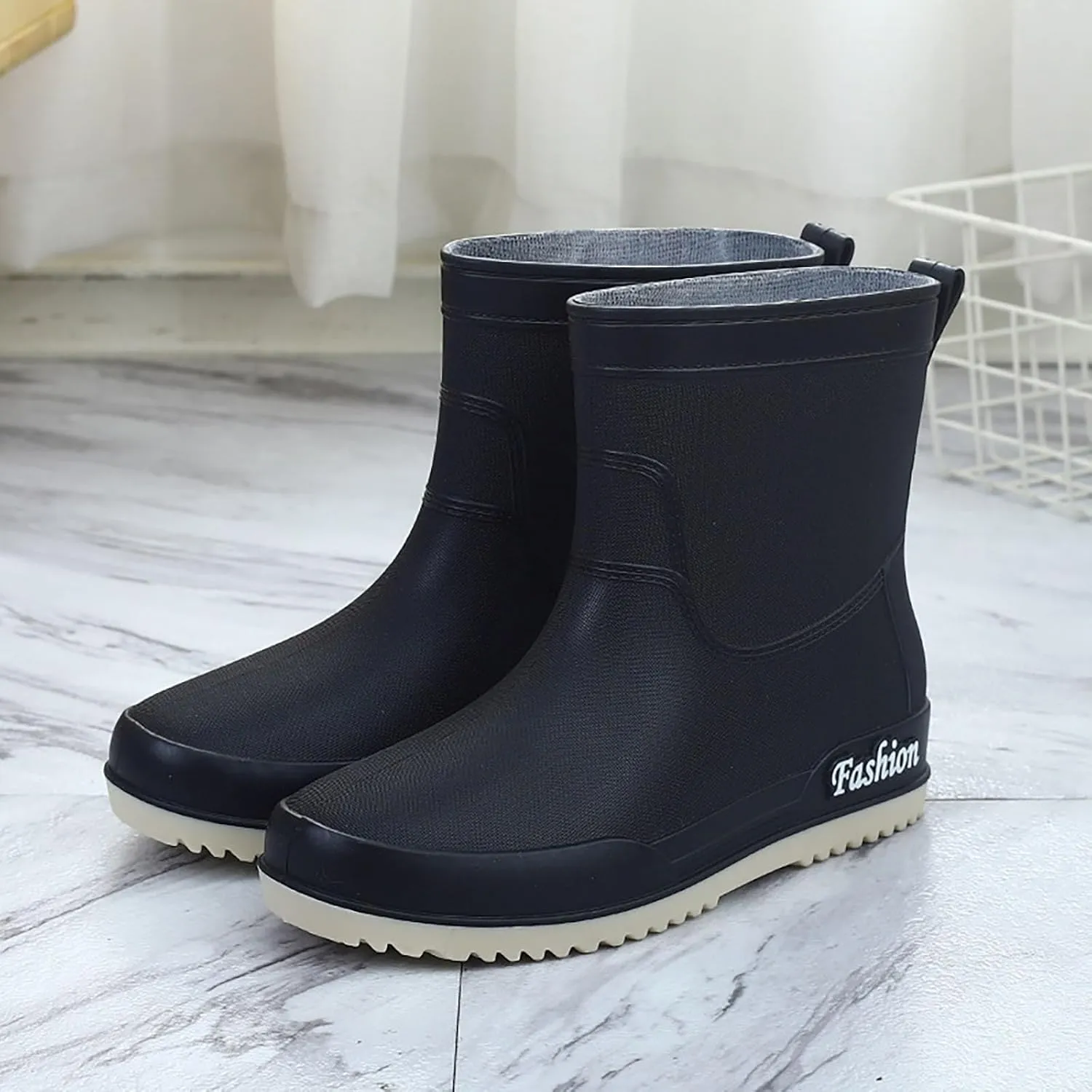 Rain Boots Women Knee High Mens Grounded Footwear Black Booties Heels Barefoot Shoes Women's Mid Calf Rain Boots Waterproof Lightweight Womens Winter Boots