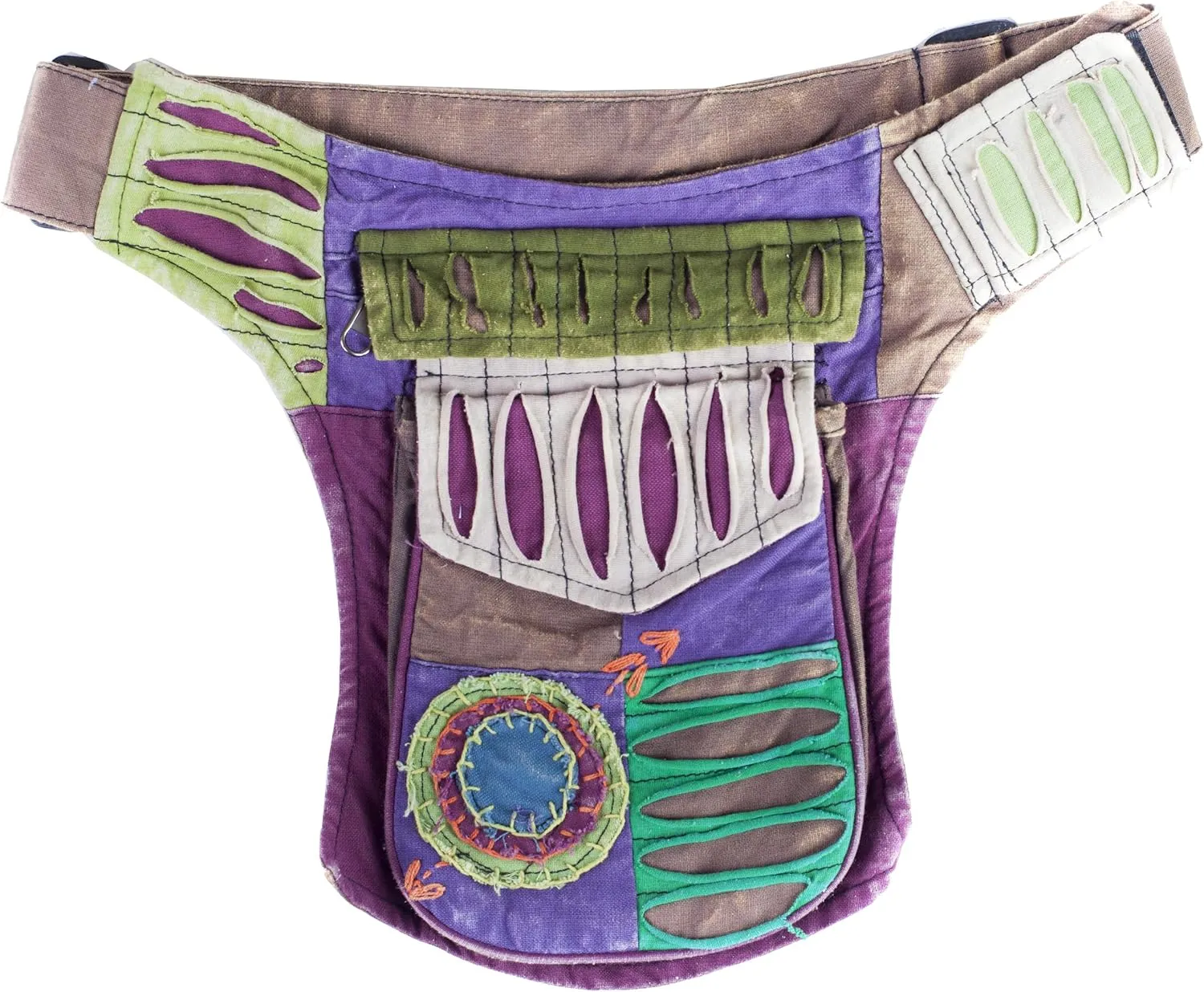 Razor cut fanny cotton fanny packCottonWaistpack Hip Burning Man Renaissance Natural Eco Festival Belt Travel Money Pack