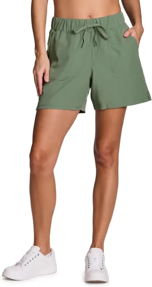 RBX Active Women's Walking Shorts, Stretch Woven Quick Drying Workout Hiking Short with Pockets, with Plus Sizes