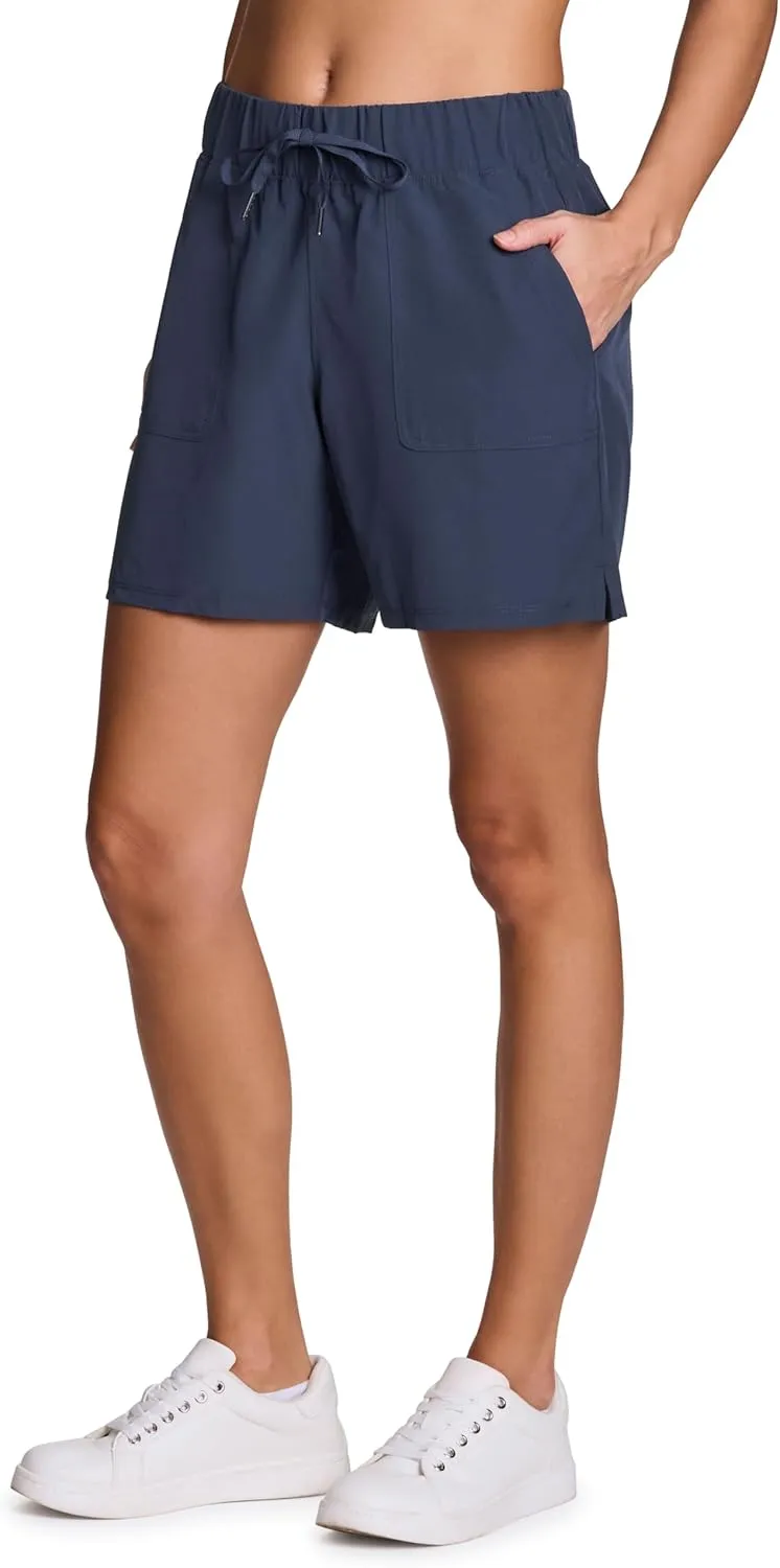 RBX Active Women's Walking Shorts, Stretch Woven Quick Drying Workout Hiking Short with Pockets, with Plus Sizes