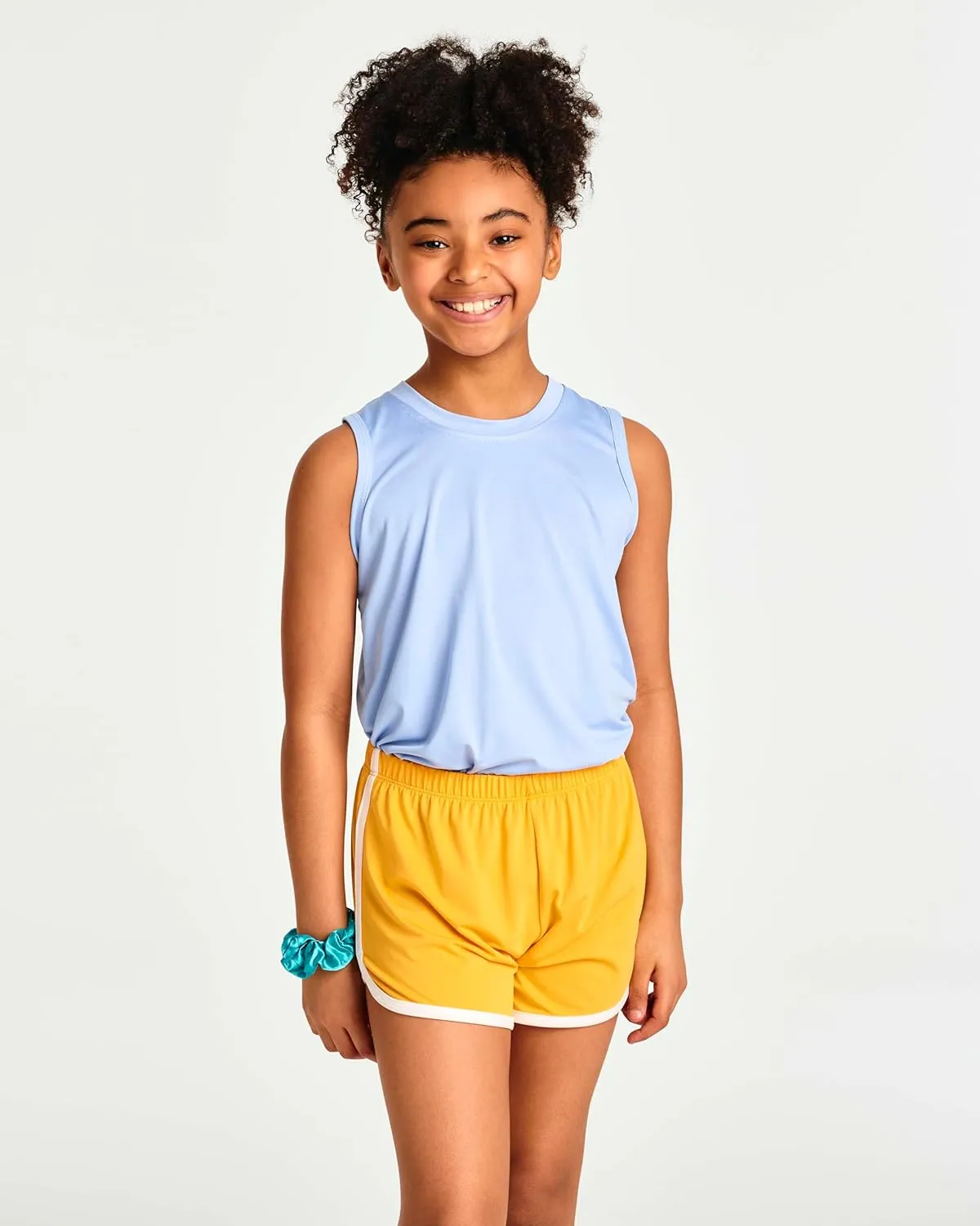 Real Essentials 5 Pack: Girls' Dry-Fit Active Athletic Dolphin Shorts (Ages 4-16)