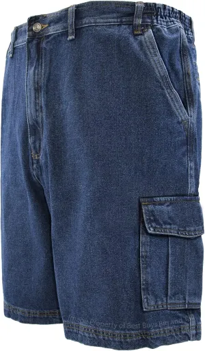 ROCXL Big Mens Denim Cargo Shorts Expandable Waist Size 46 to 70
