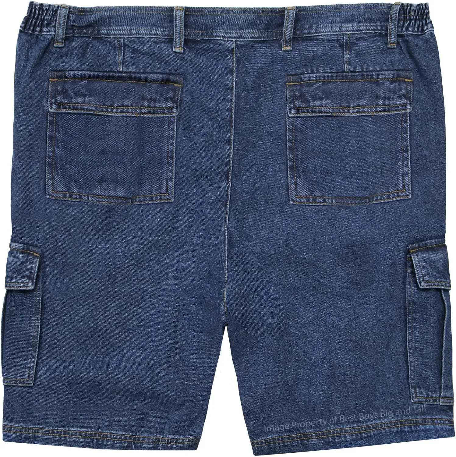 ROCXL Big Mens Denim Cargo Shorts Expandable Waist Size 46 to 70