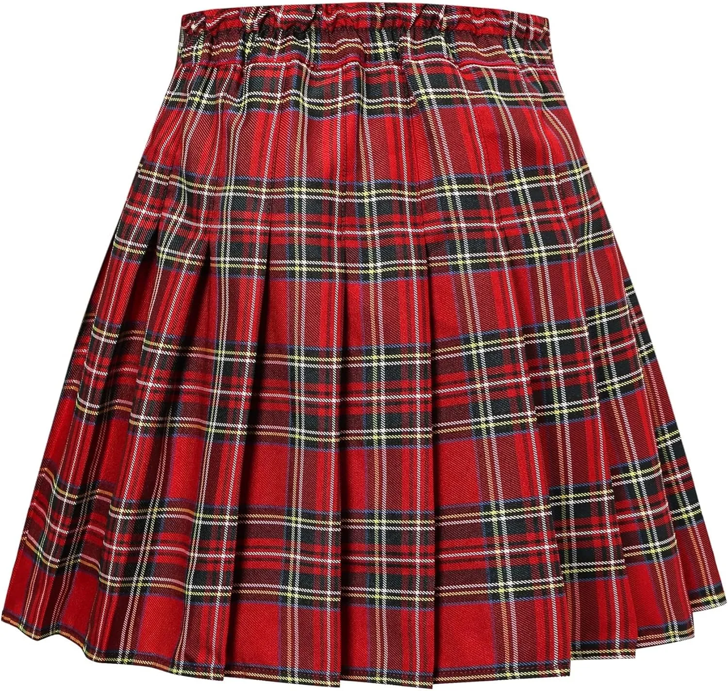 SANGTREE Women Girls Pleated Skirts with Shorts, Elastic Waist Uniform Plus Size Tennis Casual Skirt, 2 Years - US 4XL