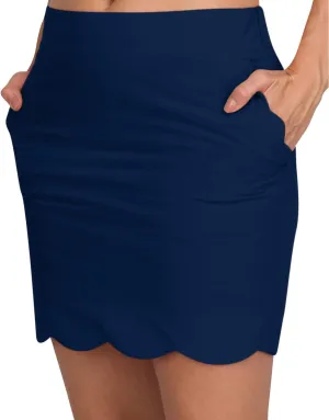 Scallop Golf Skort for Women - Dry Fit 4-Way Stretch Golf Skirt - Moisture Wicking, Anti-Odor Technology, UPF50  Protection