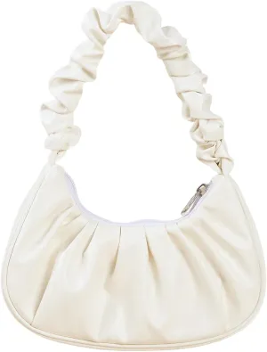 SHENHE Girl's Small Shoulder Bag Ruched Cloud Hobo Handbag PU Leather Cute Underarm Purse