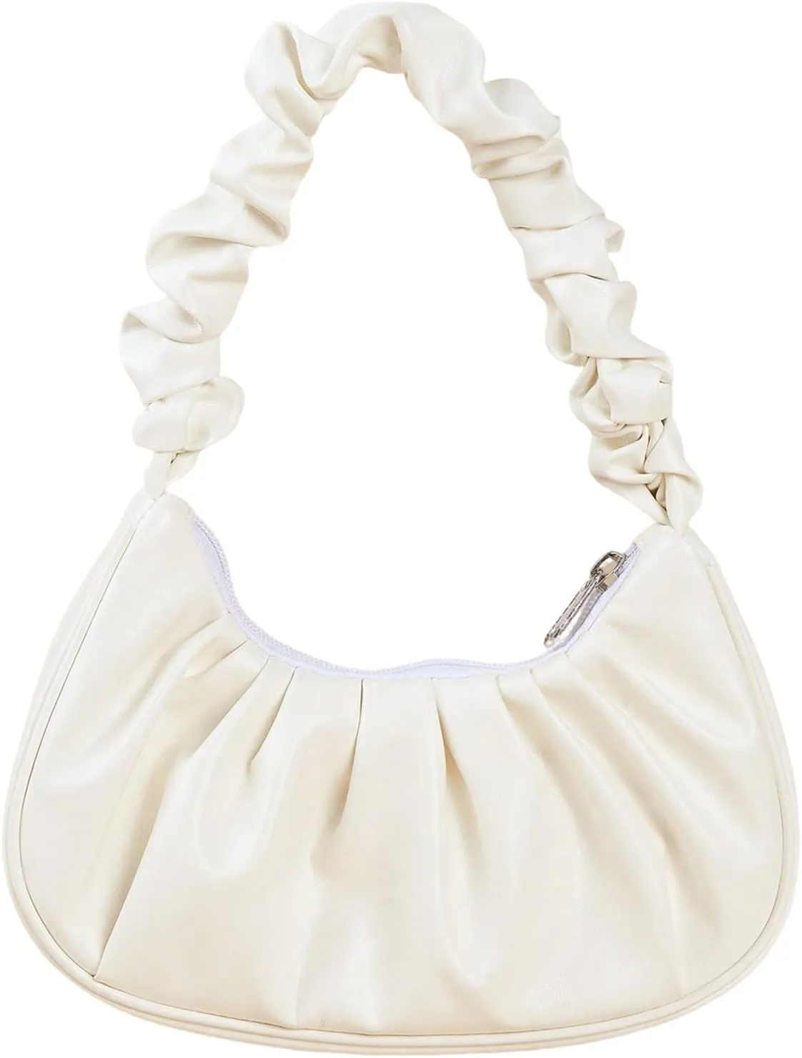 SHENHE Girl's Small Shoulder Bag Ruched Cloud Hobo Handbag PU Leather Cute Underarm Purse