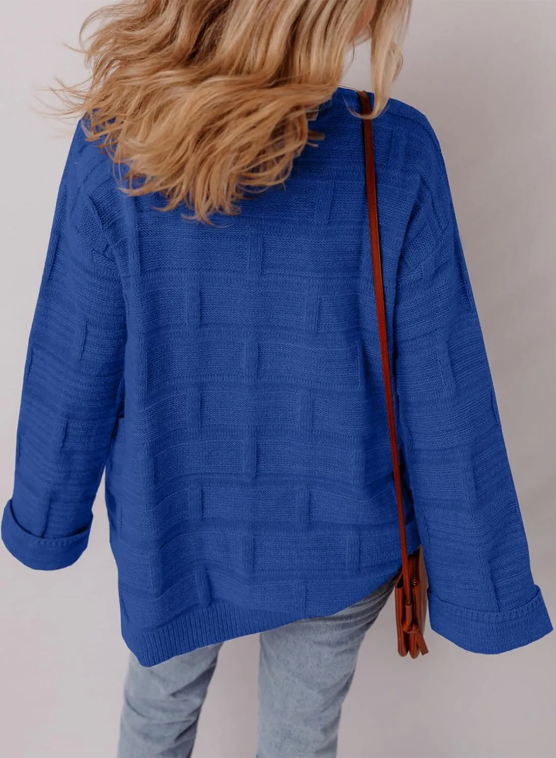 SHEWIN Women's Open Front Lightweight Cardigan Casual Long Sleeve Knit Loose Sweaters Outwear