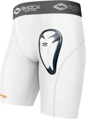Shock Doctor Compression Shorts Men, Protective Bio-Flex Cup, Moisture-Wicking, Vented Protection. Adult Men Sizes.