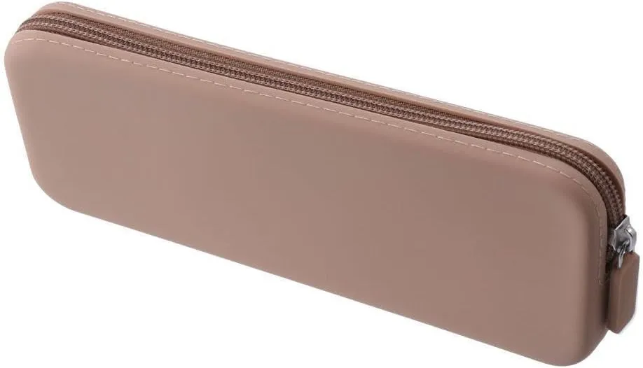 Silicone Cosmetic Case, Portable Storage Bag Zipper Case Travel Storage Bag Large Capacity Pencil Case for Travel Makeup Brushes