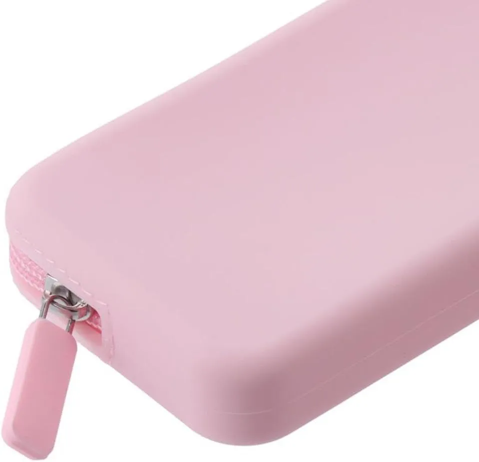Silicone Cosmetic Case, Portable Storage Bag Zipper Case Travel Storage Bag Large Capacity Pencil Case for Travel Makeup Brushes