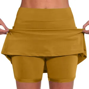 Skorts for Woman Fashion High Waist Skirts Inner Shorts 2025 Summer Solid Golf Skirt Pants Gym Yoga Running Clothes