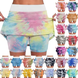 Skorts For Women With Pockets High Waist Tummy Control Women's Yoga Shorts Casual Plus Size Dressy Athletic Underneath