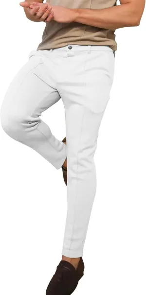 Slim Fit Suit Dress Pants Mens Chinos Straight Leg Stretch Business Work Office Pants Casual Golf Baseball Athletic Pants
