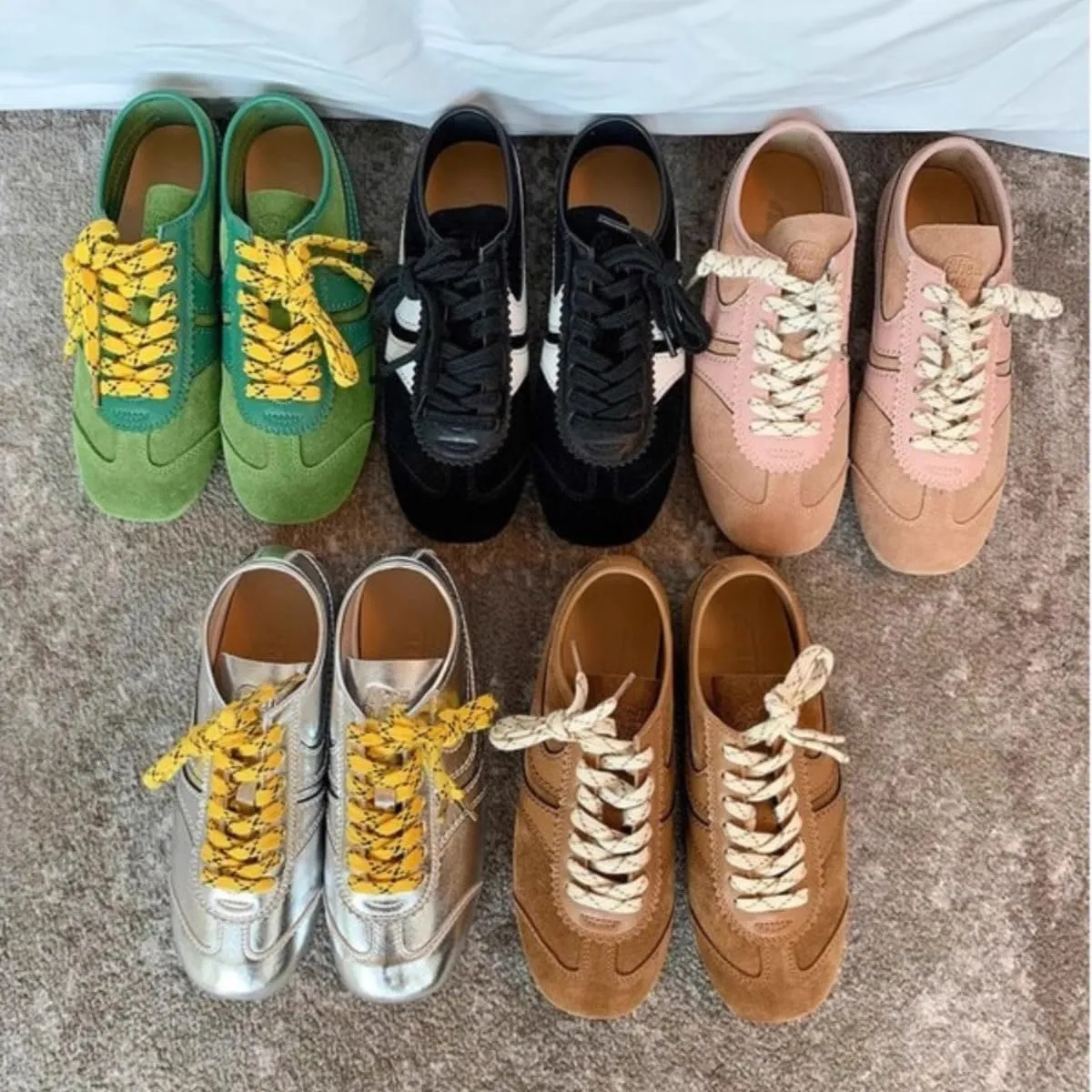 Sneakerina Ballet Sneaker Shoes Leather For Women Girls Flats Cute Casual Lightweight Running Soft - Y2K Retro Non Slip Tennis & Racquet Sport Preppy Elegant Athleisure Trendy Comfortable Walking