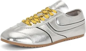 Sneakerina Ballet Sneaker Shoes Leather For Women Girls Flats Cute Casual Lightweight Running Soft - Y2K Retro Non Slip Tennis & Racquet Sport Preppy Elegant Athleisure Trendy Comfortable Walking