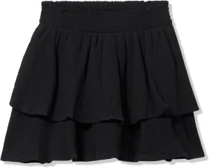 Speechless Girls' Cotton Smocked Waist Tiered Short Skirt