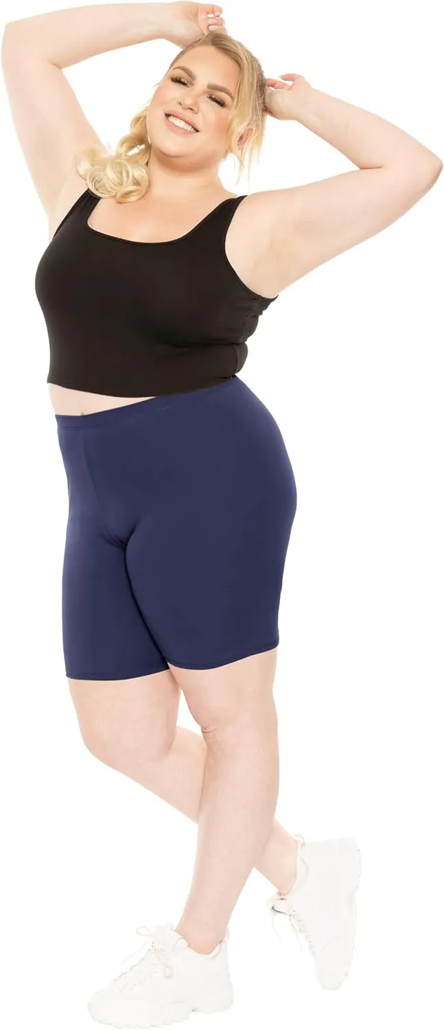 STRETCH IS COMFORT Women's Plus Size Cotton Biker Shorts | Cotton | X-Large - 7X