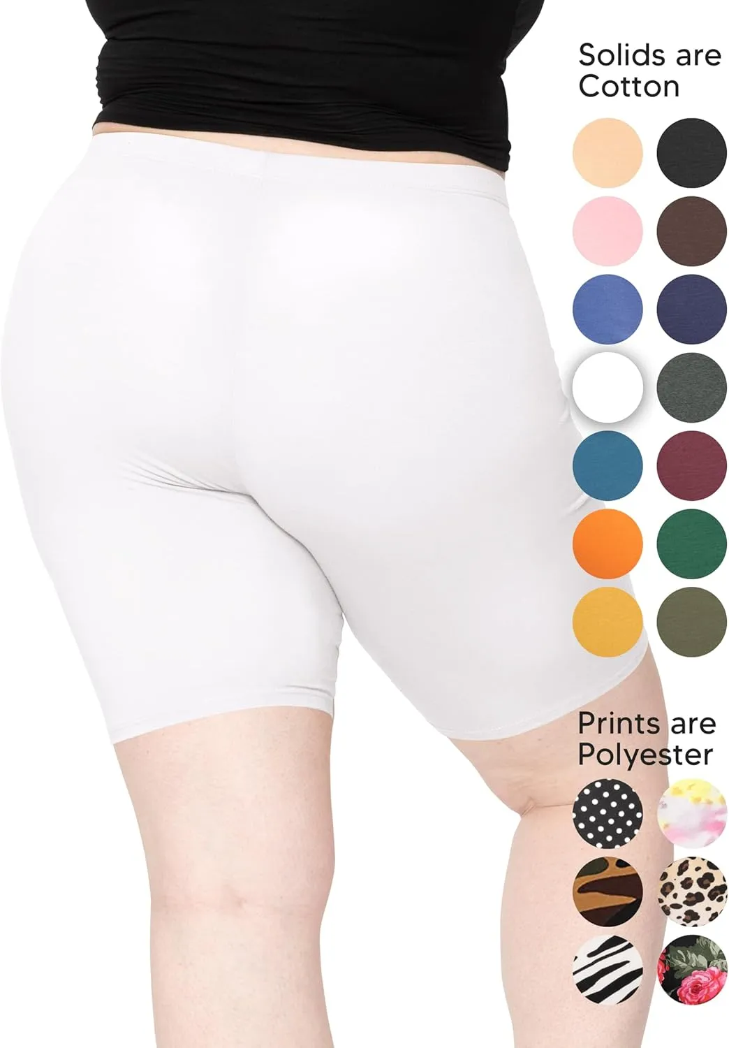 STRETCH IS COMFORT Women's Plus Size Cotton Biker Shorts | Cotton | X-Large - 7X