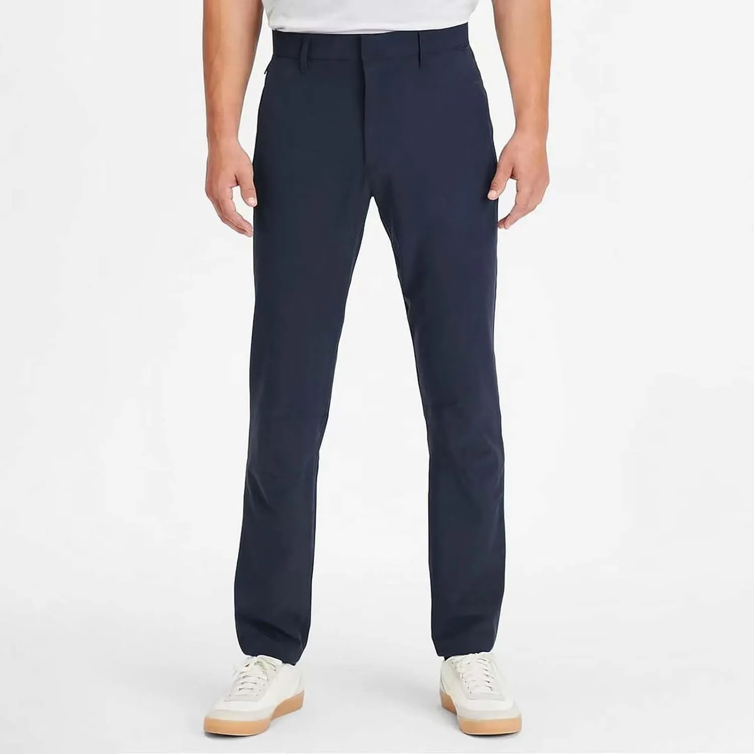 Suit Pants Mens Slim Fit Stretch Flat-Front Chino Golf Trousers Formal Casual Business Office Work Commute Pants with Pockets