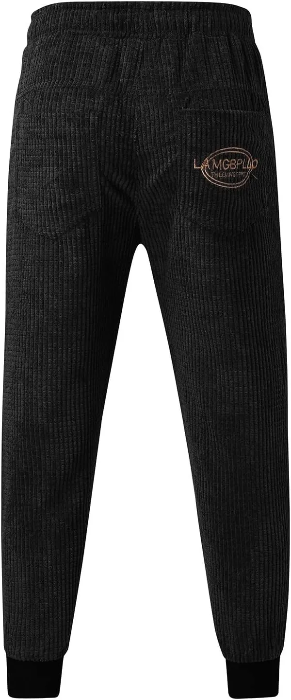 SUWBMHWE Men Joggers Pants, Mens Casual Harlan Pants Lace-up Track Cuff Solid Color Workout Pants with Pocket