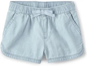 The Children's Place Baby Girls' and Toddler Pull On Chambray Shorts