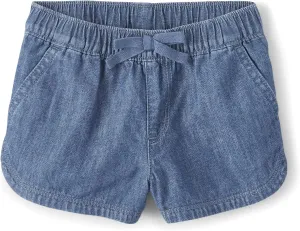 The Children's Place Baby Girls' and Toddler Pull On Chambray Shorts