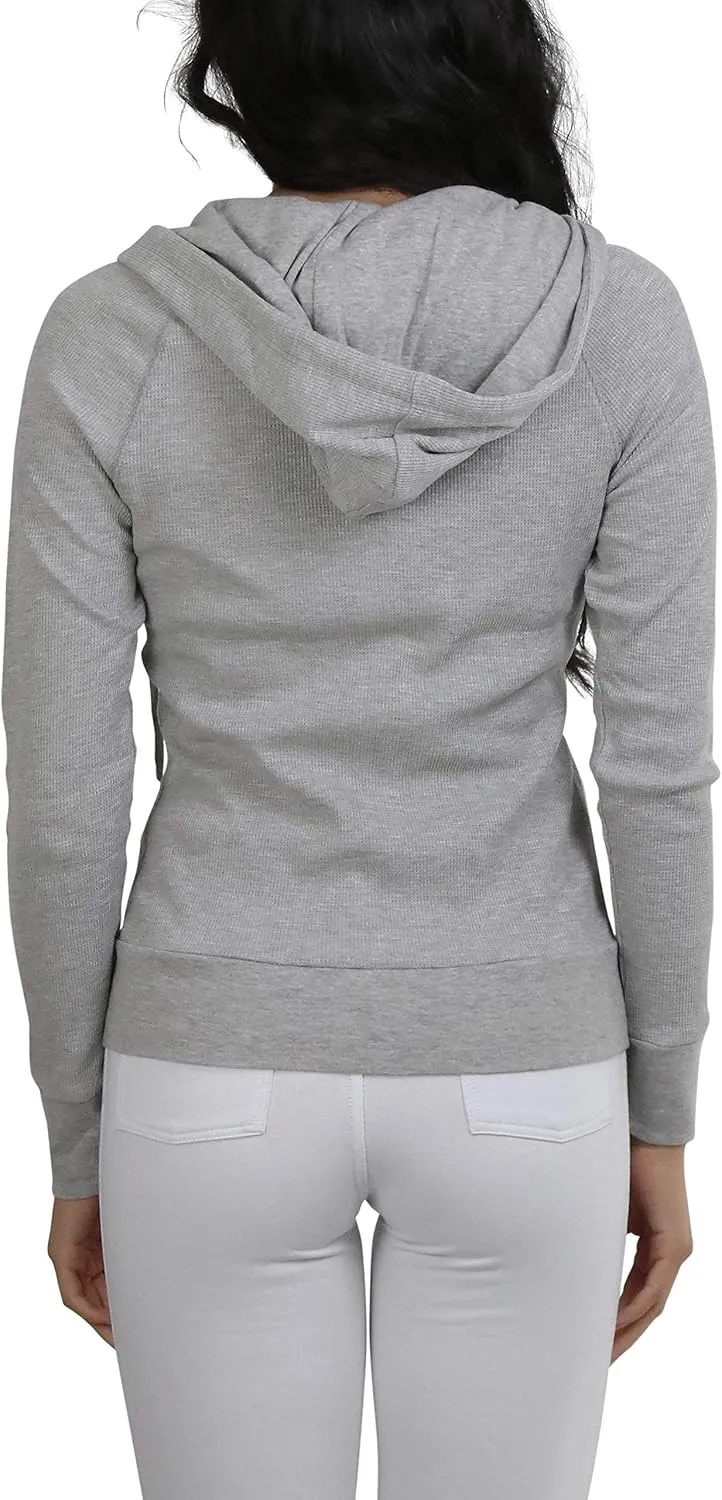 ToBeInStyle Womens Velour Terry Active Cropped Zip-Up Jacket with Hood