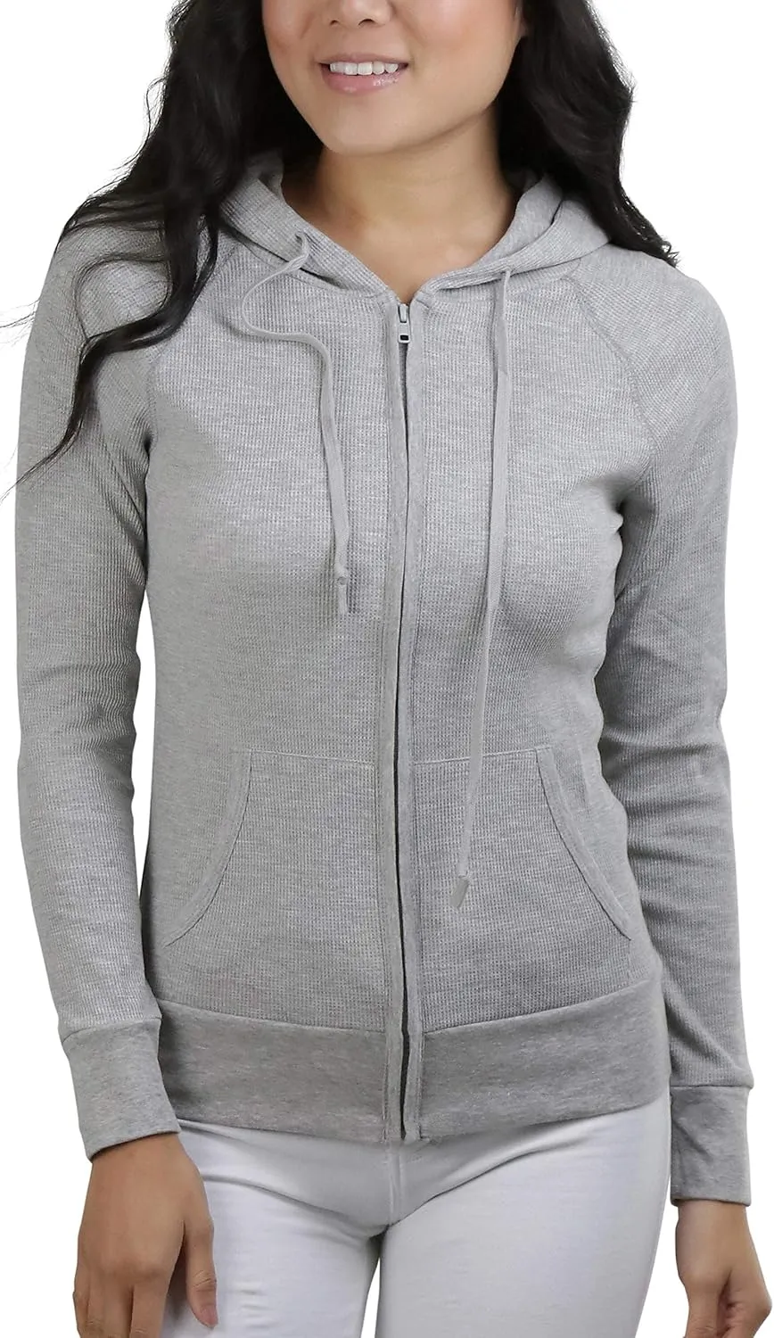 ToBeInStyle Womens Velour Terry Active Cropped Zip-Up Jacket with Hood
