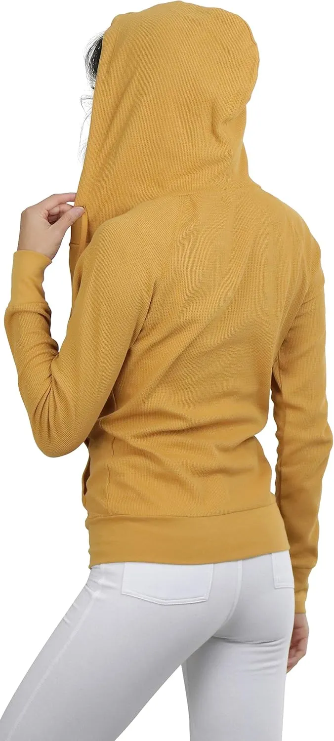 ToBeInStyle Womens Velour Terry Active Cropped Zip-Up Jacket with Hood