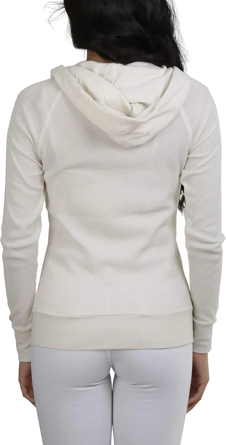 ToBeInStyle Womens Velour Terry Active Cropped Zip-Up Jacket with Hood
