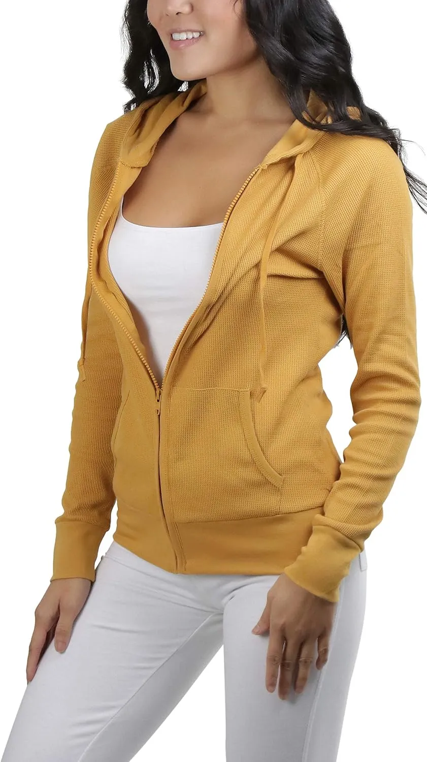 ToBeInStyle Womens Velour Terry Active Cropped Zip-Up Jacket with Hood