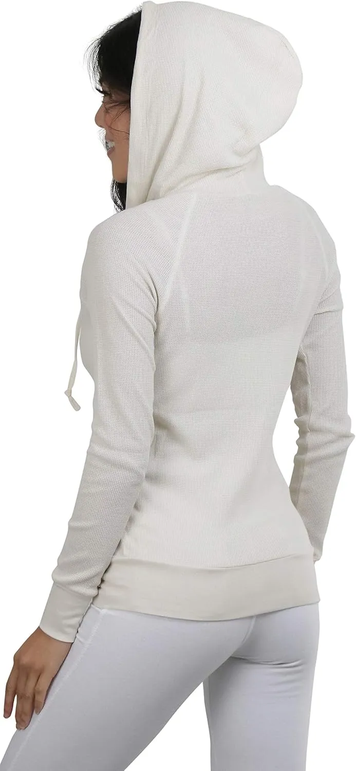 ToBeInStyle Womens Velour Terry Active Cropped Zip-Up Jacket with Hood