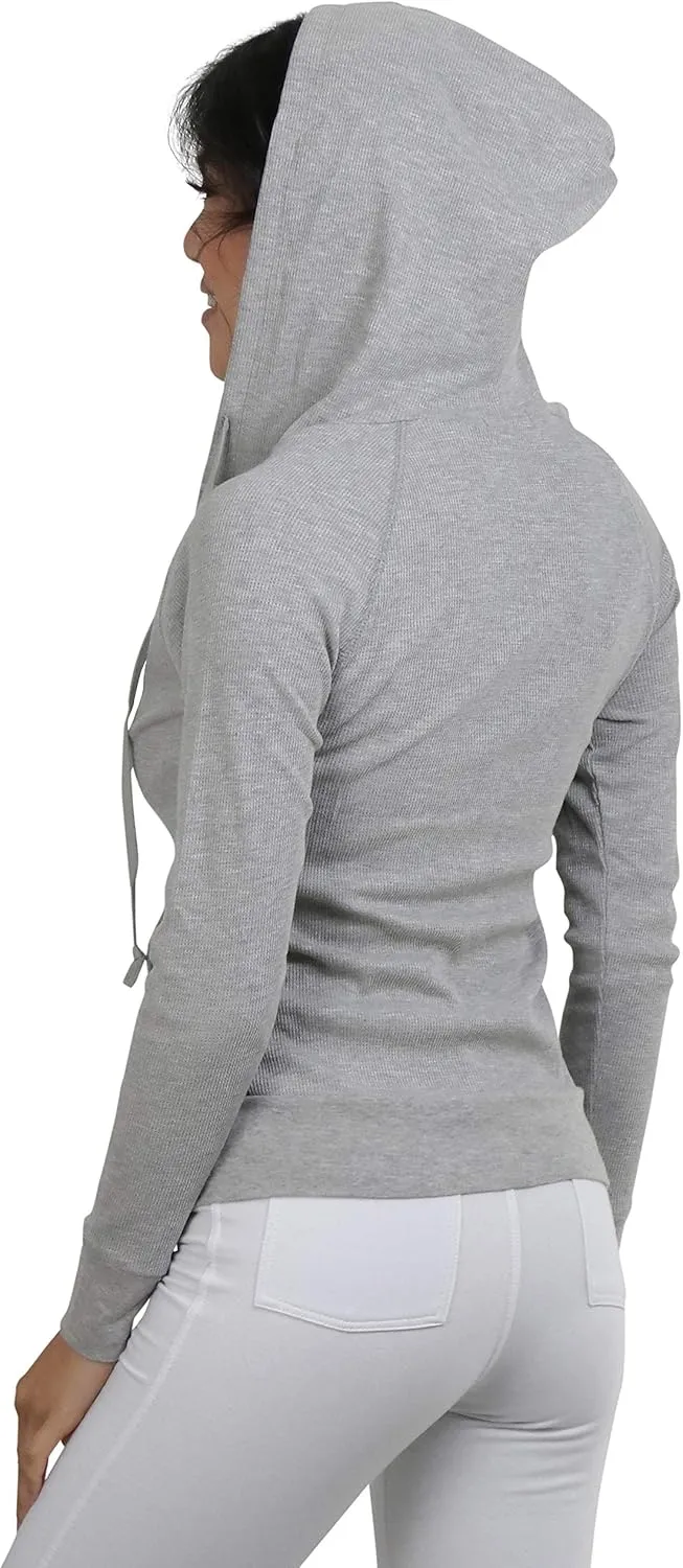 ToBeInStyle Womens Velour Terry Active Cropped Zip-Up Jacket with Hood
