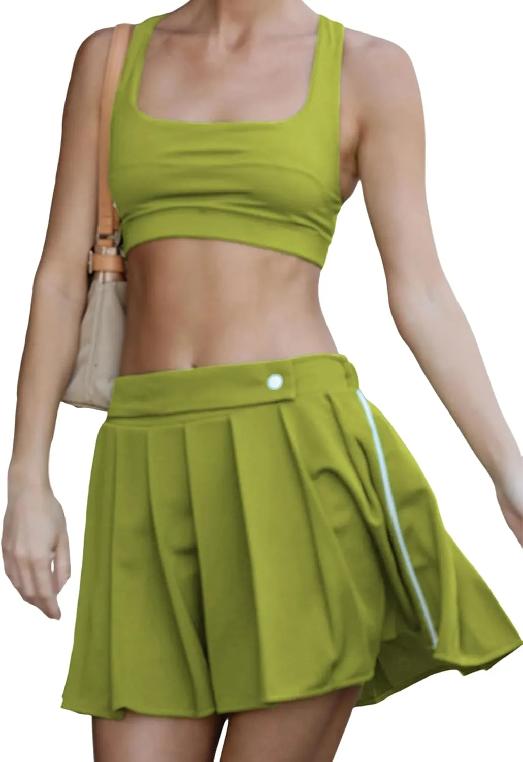 UANEO Tennis Skirts for Women Golf Skorts Athletic Built-in Shorts Running Pleated Skirt with Pockets