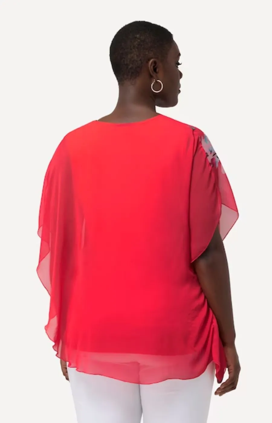 Ulla Popken Asymmetrical Red Blouse