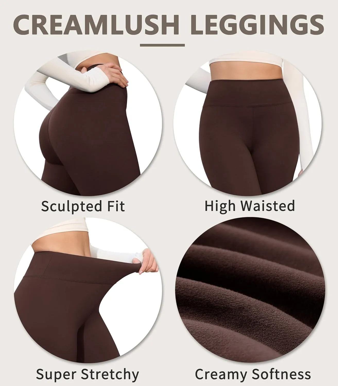 VALANDY Creamlush 4 Pack Capri Leggings for Women-High Waisted Stretchy Soft Yoga Lounge Pants(S-3XL)