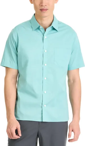 Van Heusen Men's Essential Woven Solid Short Sleeve Button Up