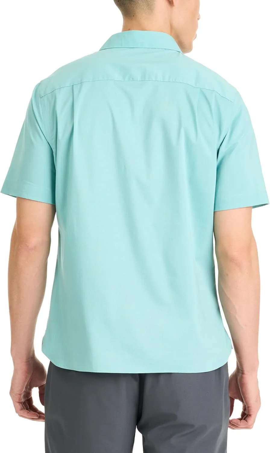 Van Heusen Men's Essential Woven Solid Short Sleeve Button Up