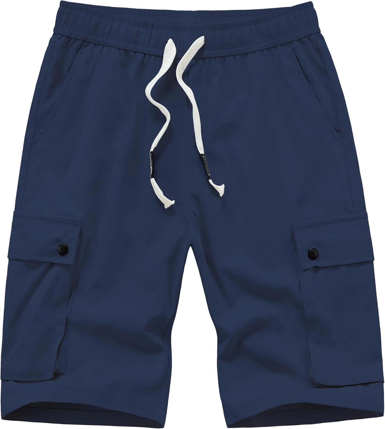 Vcansion Women's Casual Elastic Waist Drawstring Loose Fit Multi-Pockets Outdoor Cargo Shorts