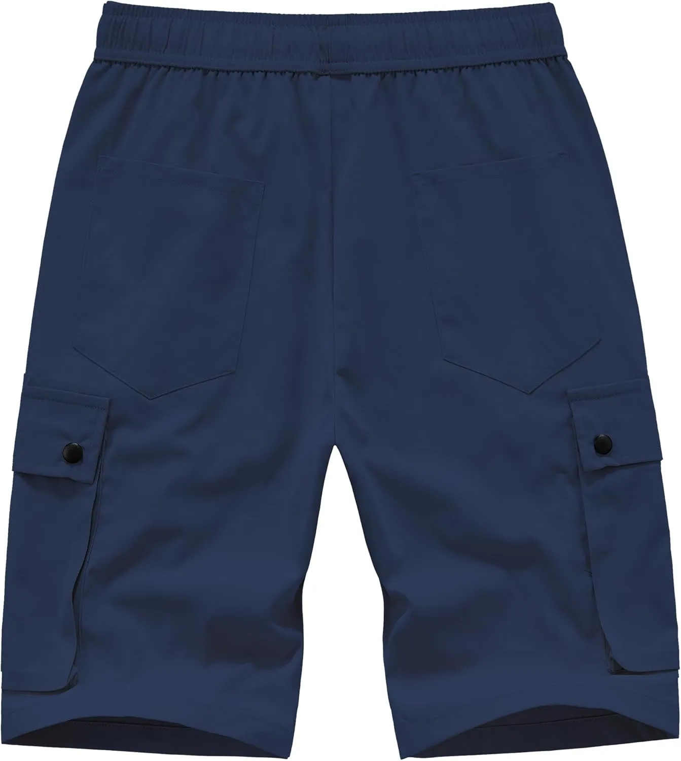 Vcansion Women's Casual Elastic Waist Drawstring Loose Fit Multi-Pockets Outdoor Cargo Shorts