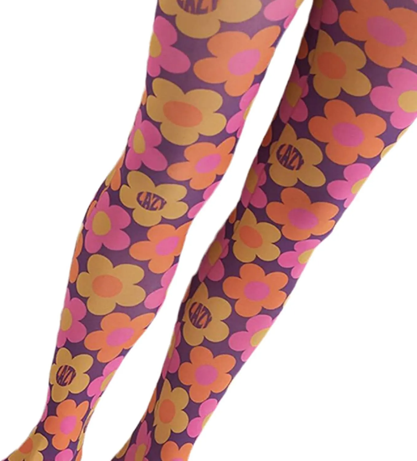 Vintage 60s Printed Funky Tights for Women Y2K Tie Dye Mesh Pantyhose Skinny Body Shaping Leggings Streetwear