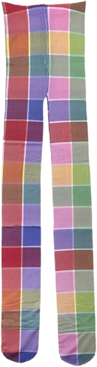 Vintage 60s Printed Funky Tights for Women Y2K Tie Dye Mesh Pantyhose Skinny Body Shaping Leggings Streetwear
