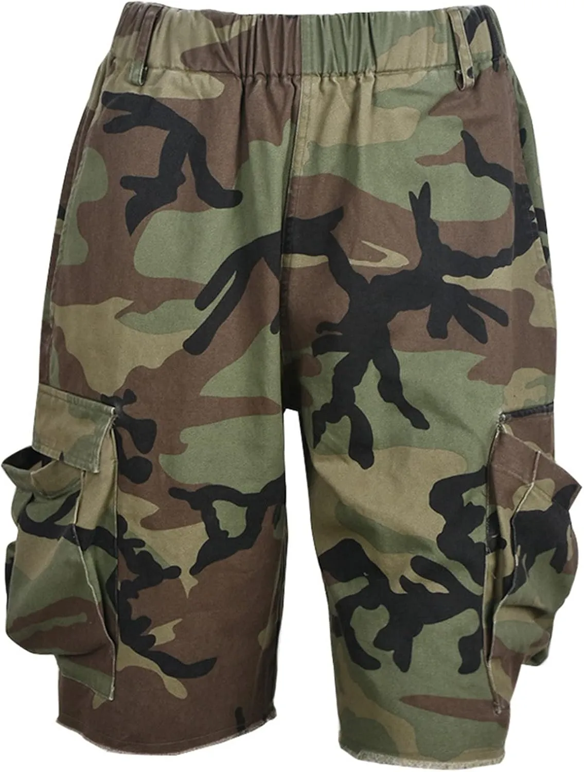Voghtic Womens Camo Cargo Shorts High Waisted Casual Trendy Summer Army Fatigue Short Jeans Loose Fit Workout Short Pants